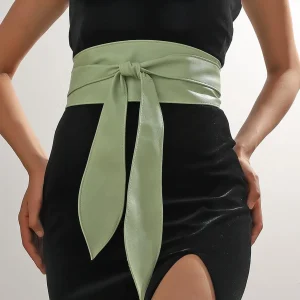 WIDE PASTEL GREEN WAIST BELT