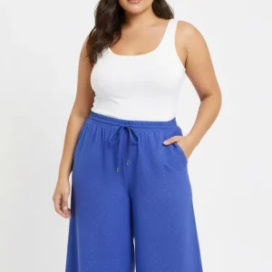 Pantalón Palazzo Azul Celeste con Brillos para Mujer | Pantalón Casual Elegante en Panamá