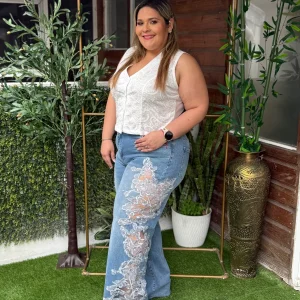 PANTALON DENIM  PLUS SIZE AZUL