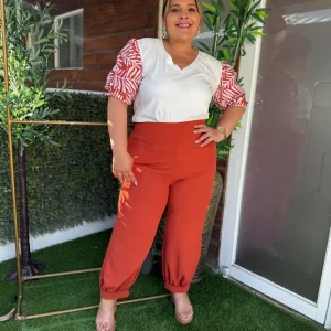 PLUS SIZE PANTALON LADRILLO