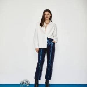 PANTALÓN FLARE METALIZADO