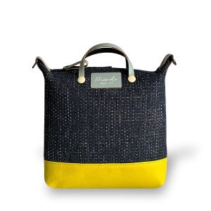 MINIBOLSO Y MOCHILA - AZUL JASPEADO Y FLUOR