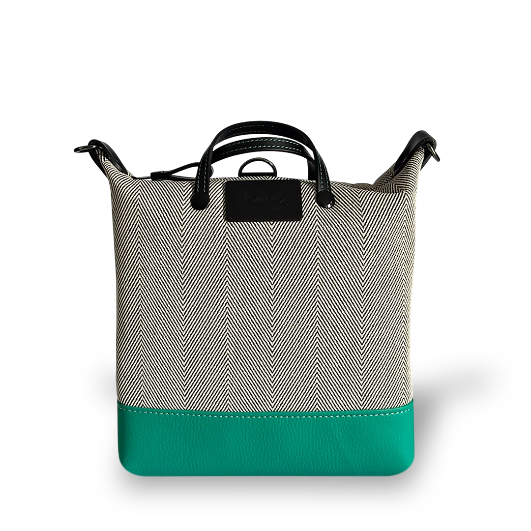 MINIBOLSO Y MOCHILA - ESPIGA Y VERDE
