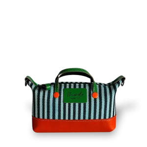 MINIBOLSO BANDOLERA - RAYAS Y NARANJA