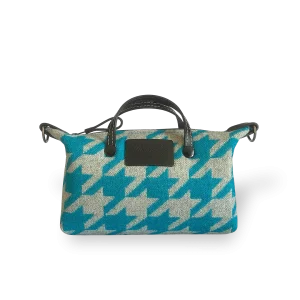 MINIBOLSO BANDOLERA - PATA GALLO AZUL Y GRIS