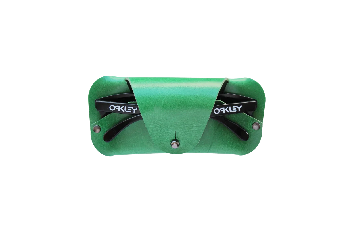 NO.36 | SUNGLASSES SLEEVE - FULL GRAIN GREEN LEATHER