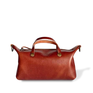 MINIBOLSO BANDOLERA - CUERO MARRÓN CURTICIÓN VEGETAL