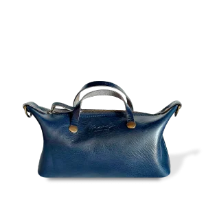 MINIBOLSO BANDOLERA - CUERO AZUL CURTICIÓN VEGETAL