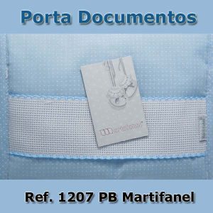Porta documentos bebé cenefa punto de cruz