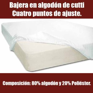 Sábana bajera / Funda colchón ajustable de algodón de cuti