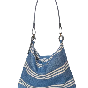 BOLSO TOTE - LONA RAYAS AZUL Y BLANCO