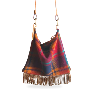 BOLSO TOTE FLECOS - MANTA ESCOCÉS BURDEOS