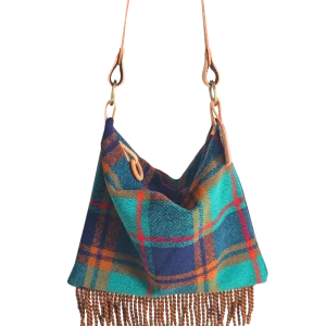BOLSO TOTE FLECOS - MANTA ESCOCÉS VERDE Y ROJO