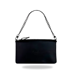 MINIBOLSO PLANO DOBLE - PIEL NAPA NEGRO