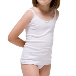Camiseta interior niña tirantas lisa en algodón