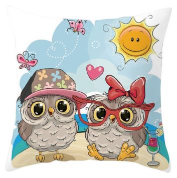 Funda de cojín Buhos 4 (45×45 cm.)