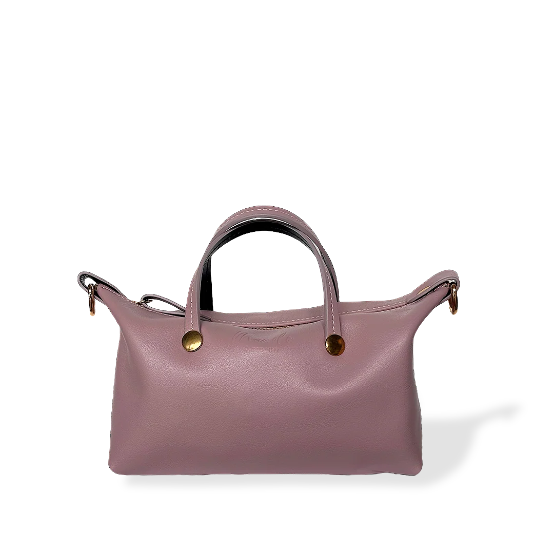MINIBOLSO BANDOLERA - CUERO NAPA ROSA