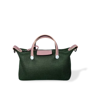 MINIBOLSO BANDOLERA ACOLCHADO - VERDE Y ROSA