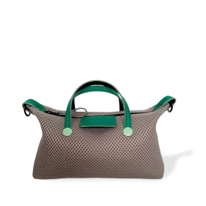 MINIBOLSO BANDOLERA ACOLCHADO - BEIGE Y VERDE