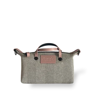 MINIBOLSO BANDOLERA - ESPIGA CUERO ROSA