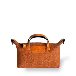 MINIBOLSO BANDOLERA - TAPIZADO NARANJA Y CUERO NARANJA