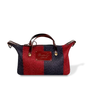 MINIBOLSO BANDOLERA - YUTE - BURDEOS Y MARINO