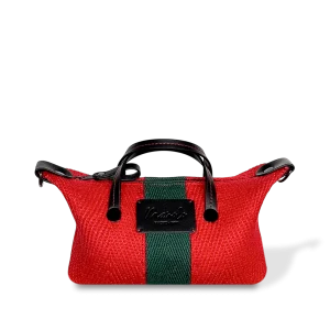 MINIBOLSO BANDOLERA - YUTE - ROJO Y VERDE