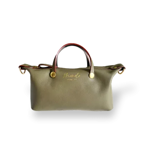 MINIBOLSO BANDOLERA - NAPA OLIVA Y MARRÓN