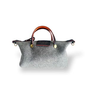 MINIBOLSO BANDOLERA - PAÑO GRIS LANA MERINO
