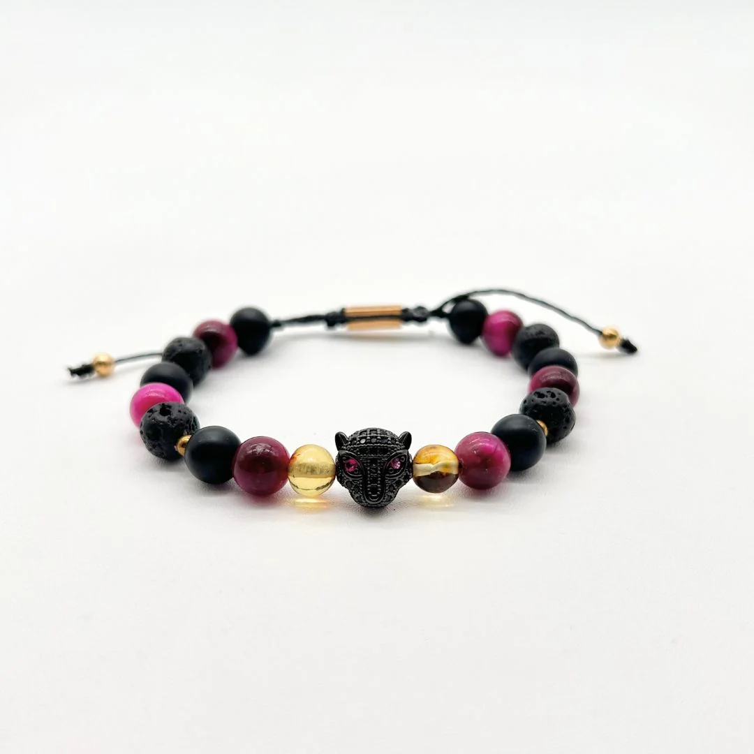 Pulsera Jaguar Ámbar Rosa - Imagen 2