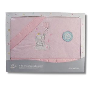 Juego sábanas CUNA CORALINAS rosa